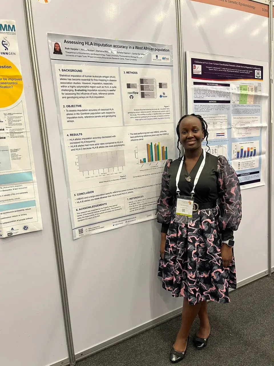 Ruth Nanjala presenting research on HLA imputation accuracy